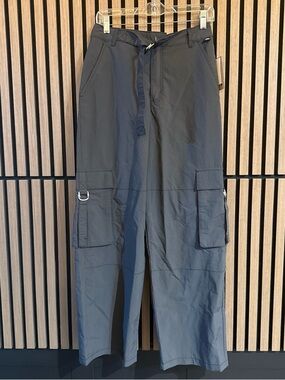 Vans Wide Leg Cargo Pants in Charcoal Gray